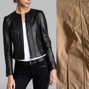 Tory Burch Sz 0 Daphne Tan Genuine Lamb Leather Jacket